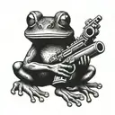 frog with a gun tattoo design idea