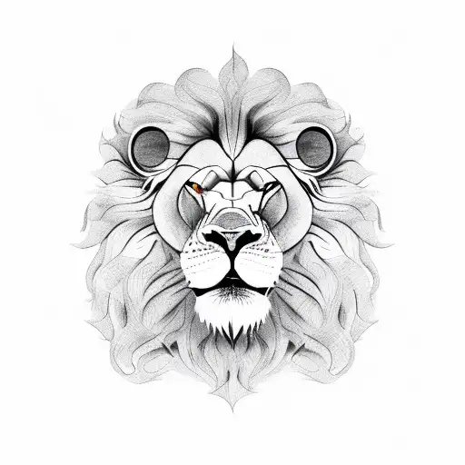 screaming Lion  tattoo design idea