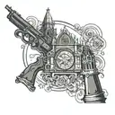 Gunslinger gothic church  tattoo design idea
