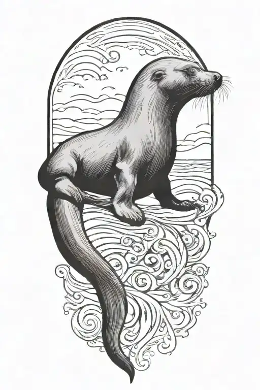 sea lion tattoo design idea