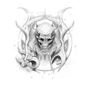 kind old wizard tattoo design idea