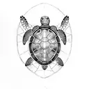 turtle specifically loggerhead take the logo from archelon the greek NGO and use that as a template tattoo design idea
