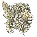 lion head with wings  tattoo design idea