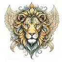 lion head with wings  tattoo design idea