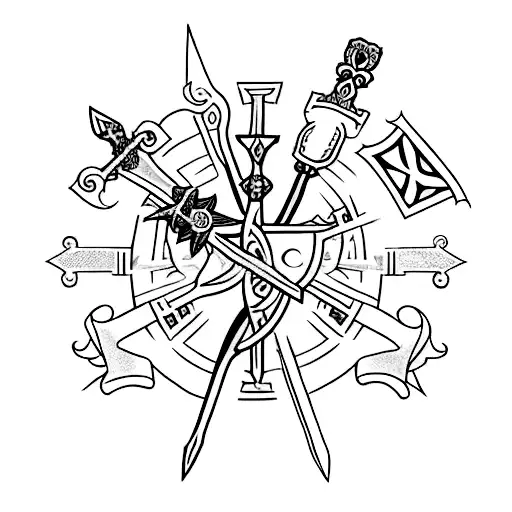 Cross and Sword tattoo design idea