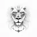 truth speaking invincible lion with shine or light tattoo design idea
