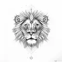 truth speaking invincible lion with shine or light tattoo design idea