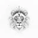 truth speaking invincible lion with shine or light tattoo design idea