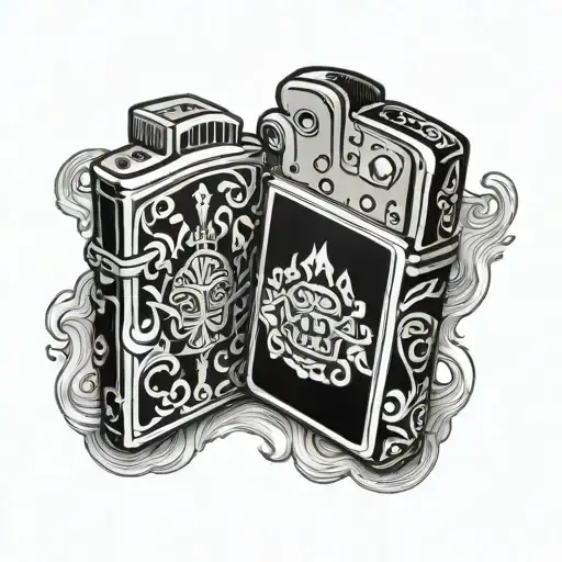 zippo lighter tattoo design idea