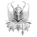  dark fantasy,medieval, knight, full armor tattoo design idea