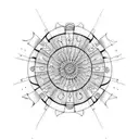 compas, lines and darts tattoo design idea