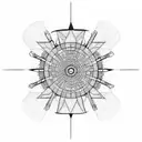 compas, lines and darts tattoo design idea