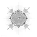 compas, lines and darts tattoo design idea