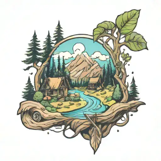 hiking tattoo design idea