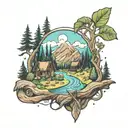 hiking tattoo design idea