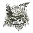 hiking tattoo design idea