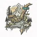 hiking tattoo design idea