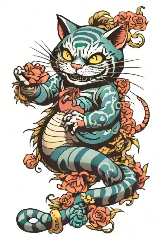 The Cheshire cat tattoo design idea