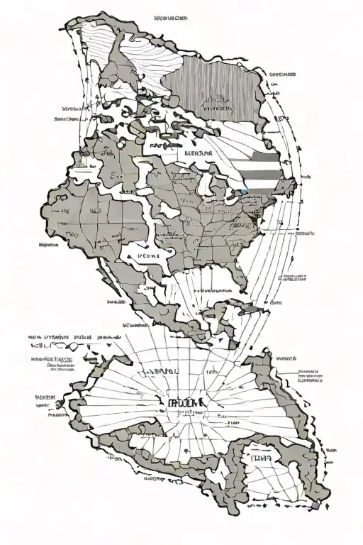 a tattoo sleeve with USA, Kurdistan, and Australia with latitude and longitude lines tattoo design idea