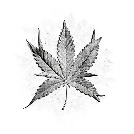 cannabis leaf blended with 100$ bill tattoo design idea