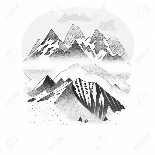 Mountain Scene tattoo design idea