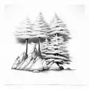 Mountain Scene tattoo design idea