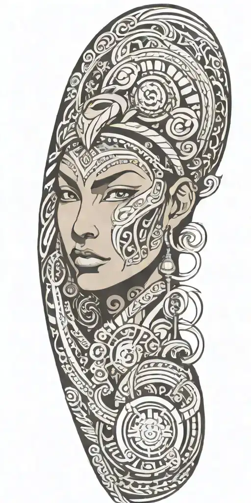 Filipino tribal sleeve tattoo design idea