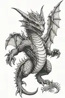 Smaug dragon front view   tattoo design idea