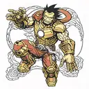 iron man luffy pirate tattoo design idea