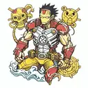 iron man luffy pirate tattoo design idea