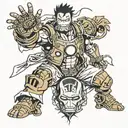 iron man luffy pirate tattoo design idea