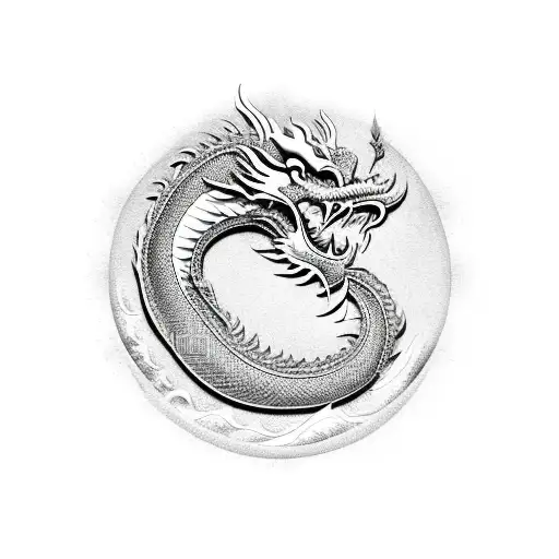 China dragon long tattoo design idea