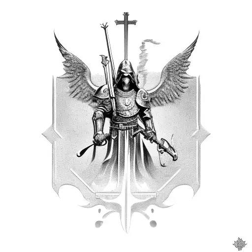 saint michael shoulder  tattoo design idea