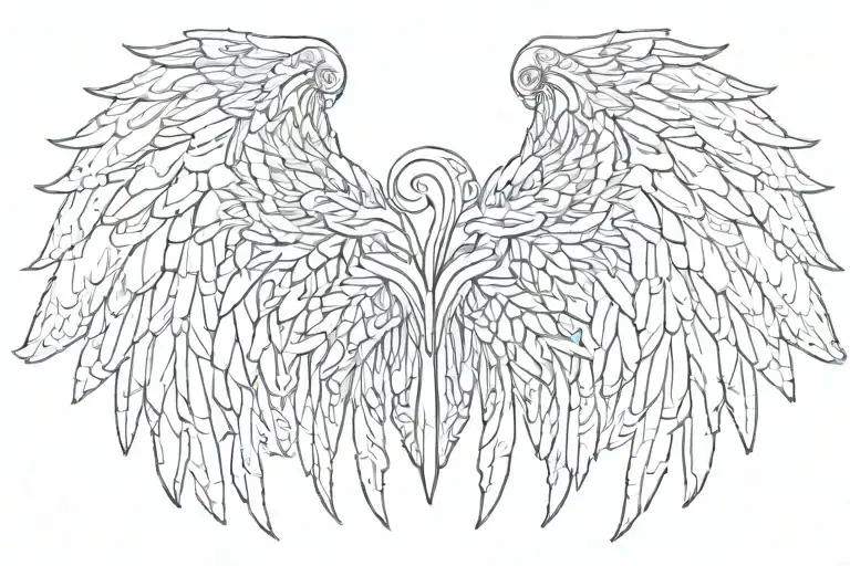 angle wings tattoo design idea