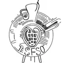 espresso machine on table with a chair in front of it tattoo design idea