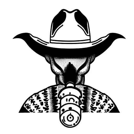 armadillo wearing a cowboy hat smoking a cigarette tattoo design idea