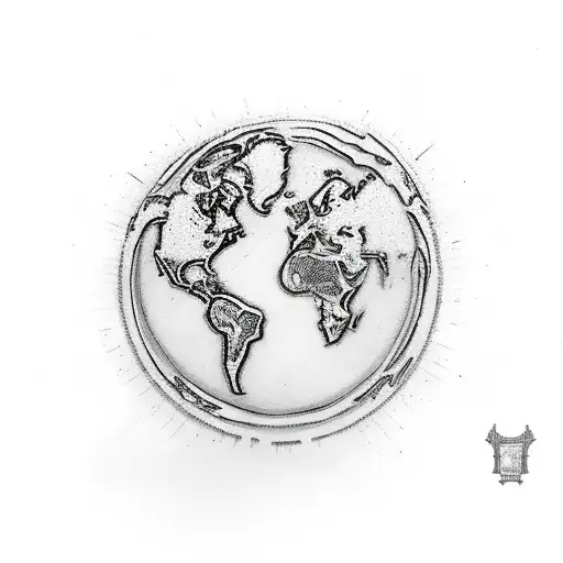 the world is yours trophy from scarface with saints holding up the globe  tattoo design idea