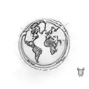 the world is yours trophy from scarface with saints holding up the globe  tattoo design idea