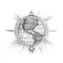 the world is yours trophy from scarface with saints holding up the globe  tattoo design idea