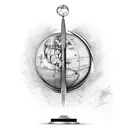 the world is yours trophy from scarface with saints holding up the globe  tattoo design idea