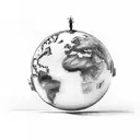 the world is yours trophy from scarface with saints holding up the globe  tattoo design idea