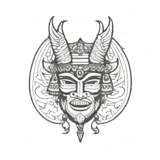 Romanian Traditional Mask tattoo design idea