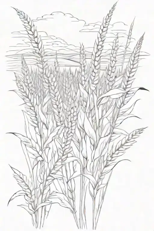 wheat and corn fields tattoo design idea