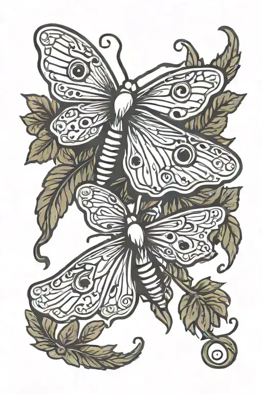 moth sleep token band logo tattoo design idea