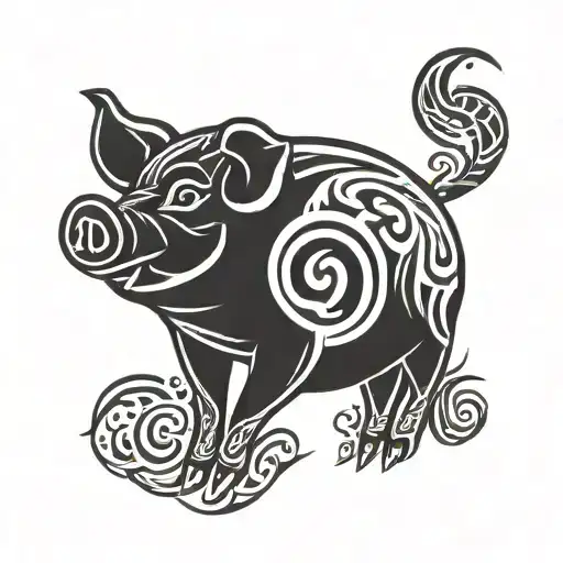 Pig tattoo design idea