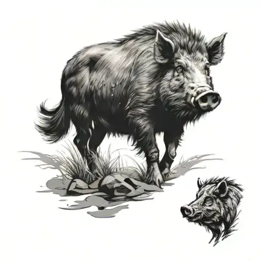 Boar tattoo design idea
