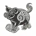 Pig tattoo design idea