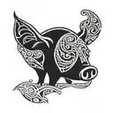 Pig tattoo design idea