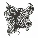 Pig tattoo design idea