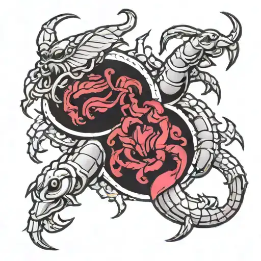 scorpion scales Gemini twins  tattoo design idea